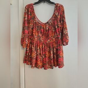 Torrid Multicolor Floral Blouse
